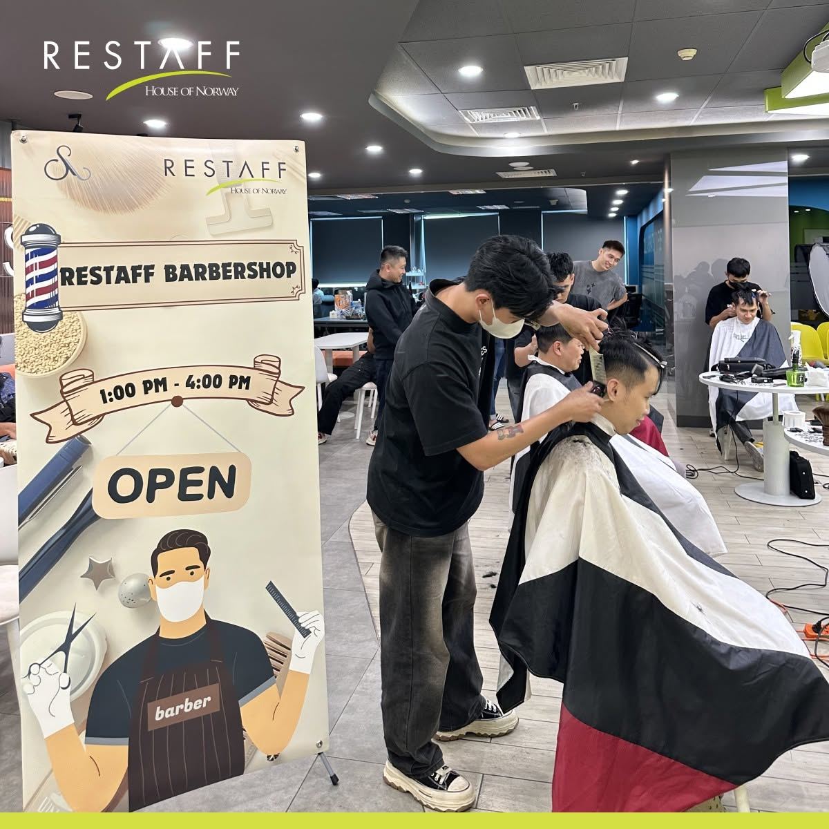 Men's Day barbershop at Restaff