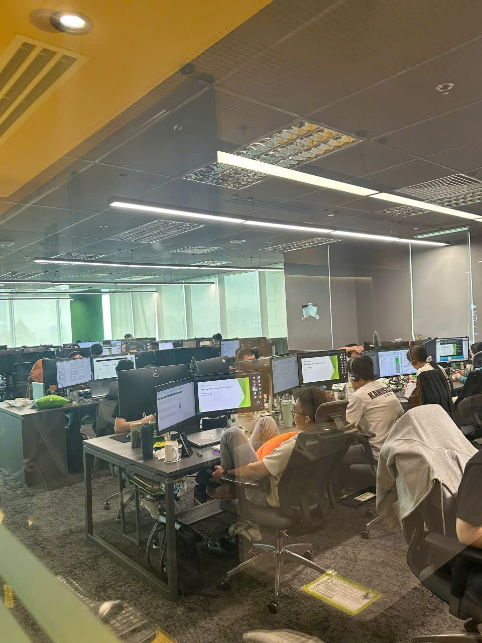 Office watching townhall together
